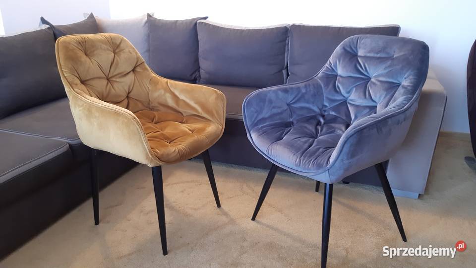 krzesła WELUR  Nowe Z EKSPOZYCJI różne kolory