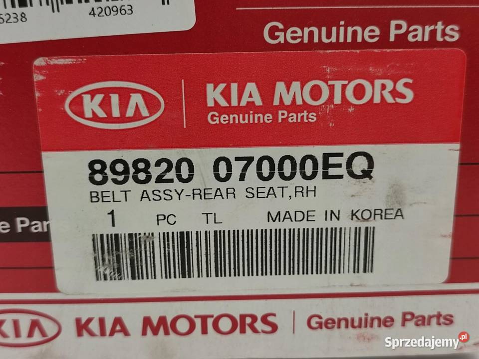 PAS BEZPIECZEŃSTWA PRAWY TYŁ KIA PICANTO BA