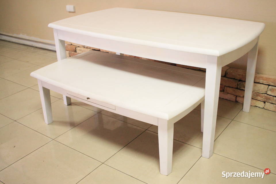 Komplet stołów dwie sztuki piękny biały kolor Pszczyna sprzedam