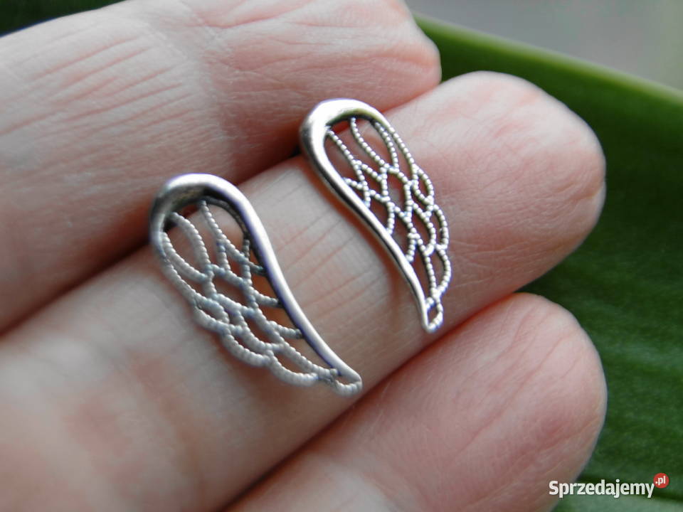 Śliczne kolczyki skrzydełka srebro 925 mazowieckie