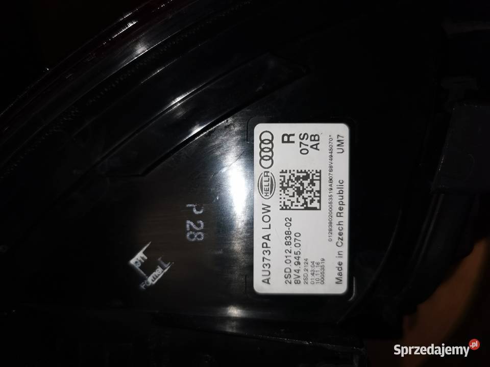 AUDI A3 S3 LAMPA PRAWA TYLNA TYŁ LIFT 8V4945070 prawe pomorskie Luzino