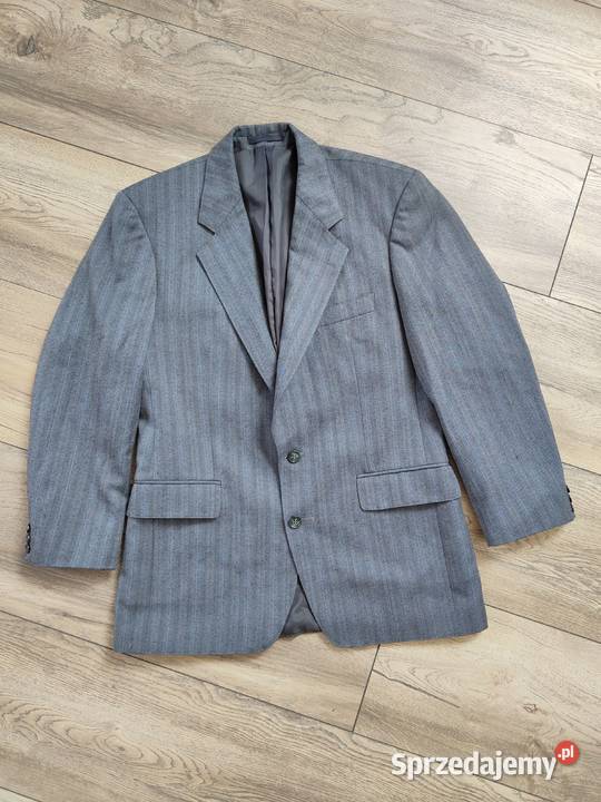 Szara marynarka wełniana Męska Vintage Rozmiar L Jasło