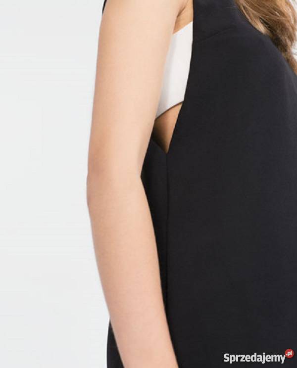 NOWA z metką ZARA Sukienka czarna z białymi Moda i Styl