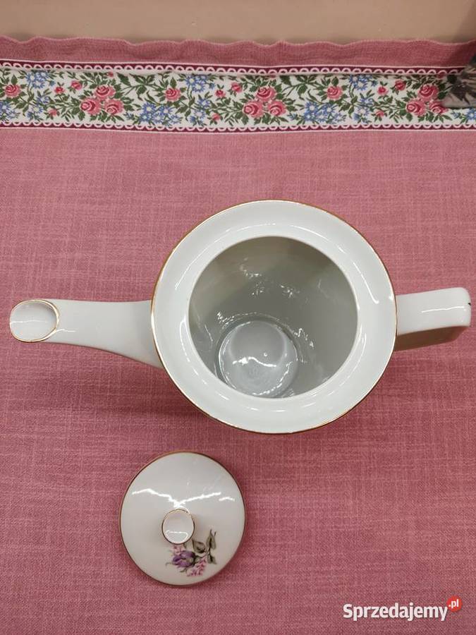 Dzbanek porcelanowy Chodzież z kwiatowym motywem Wyposażenie wnętrz Głuchołazy