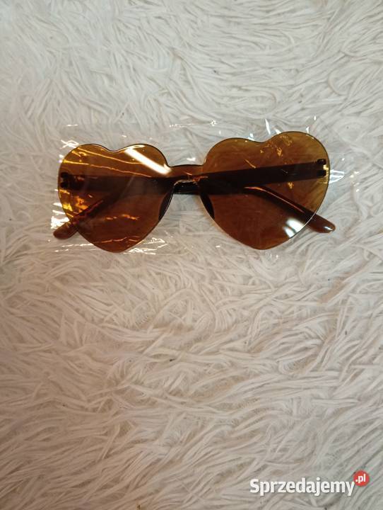 Brązowe okulary przeciwsłoneczne serca serce Dla kobiet Kraków