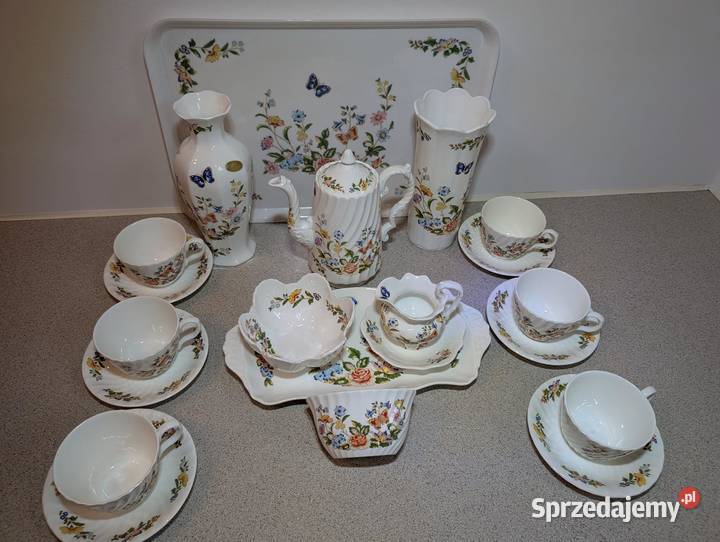 ZESTAW KAWAHERBATA Porcelana Aynsley Garden 21 Piła