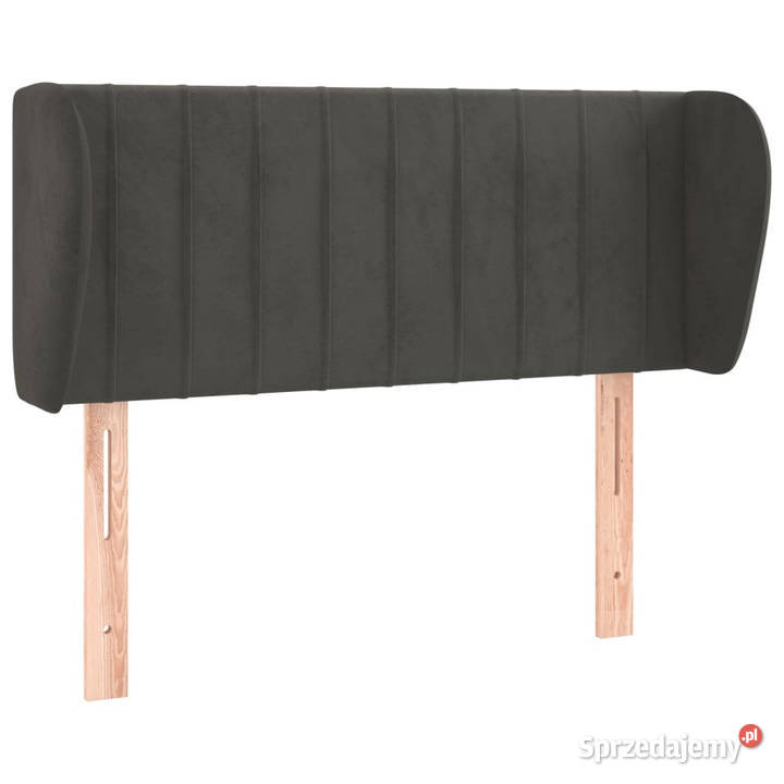 Zagłówek uszak ciemnoszary 93x23x7888 aksamitny Warszawa