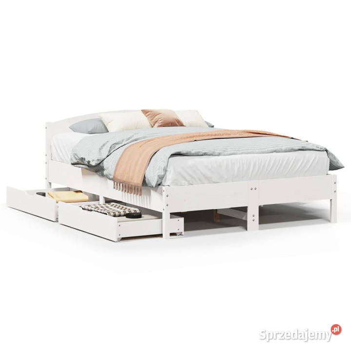 Rama łóżka bez materaca biała lite drewno 74cm Warszawa sprzedam