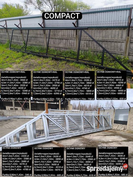 Brama przesuwna palisada 400x172 ocynk wielkopolskie Margonin