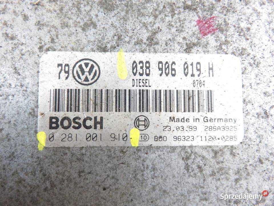 STEROWNIK VW BORA 19 TDI 0281001910 038906019H