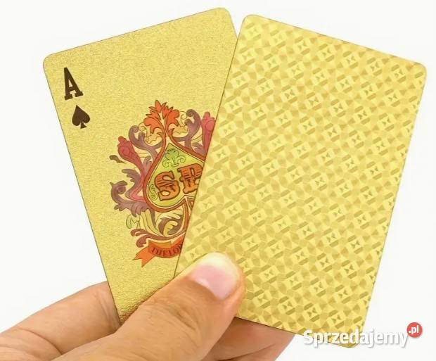 Kolekcjonerska talia kart 52 2 w kolorze złotym mazowieckie