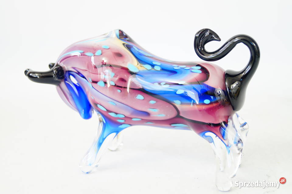 Figura szklana Murano style Byk byczek Wall Antyki, Sztuka, Kolekcje