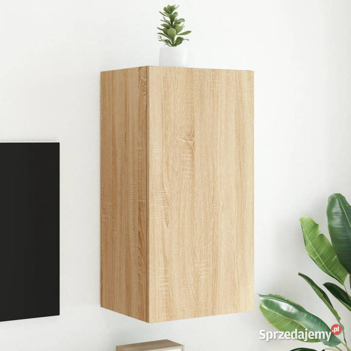 Ścienna szafka TV z LED dąb sonoma 405x35x80 Warszawa sprzedam