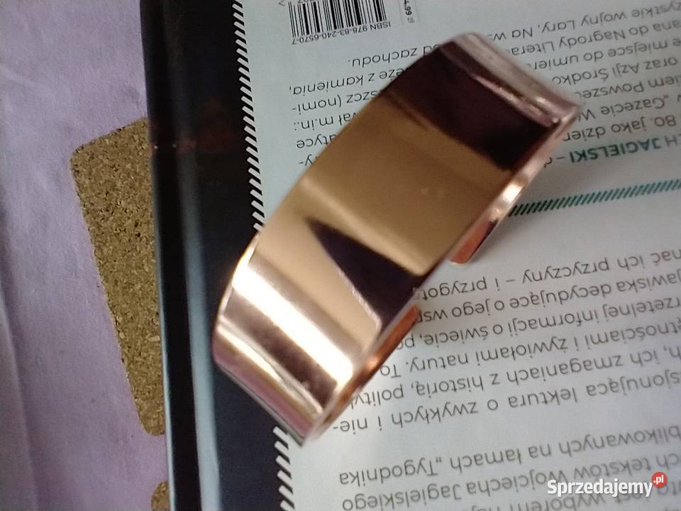Gładka bransoleta czysta miedź metaloplastyka łódzkie Łódź