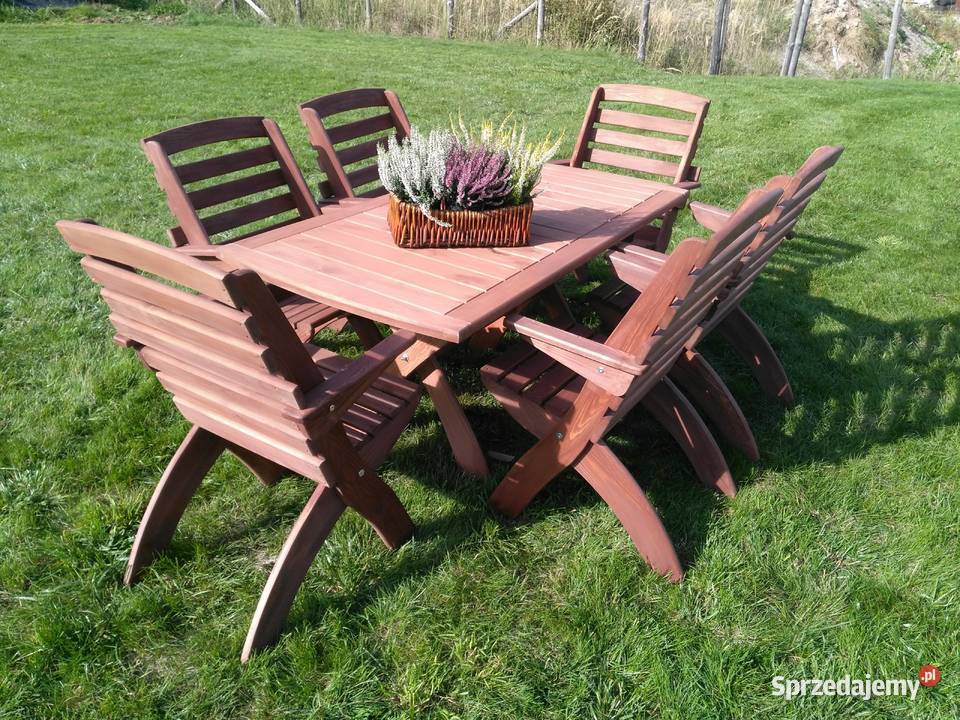Meble ogrodowe drewniane składane typ X Kalety
