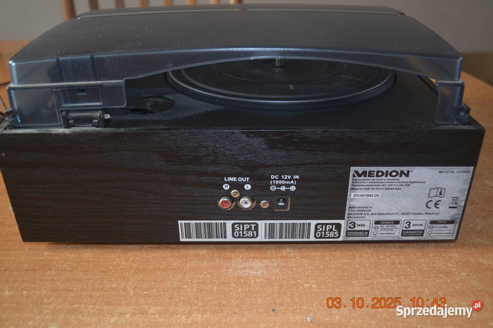 Gramofon Medion z MP3 wielkopolskie Gruszczyn