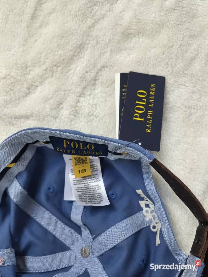 Nowa niebieska czapka z daszkiem Ralph Lauren z Uniseks