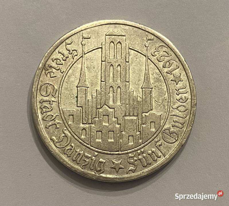 5 guldenów z 1923 Wolne Miasto Gdańsk sprzedam