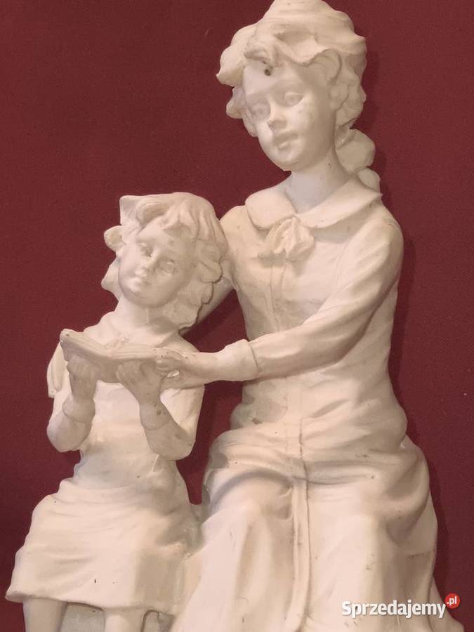 Zabytkowa figura alabastrowa scena czytania