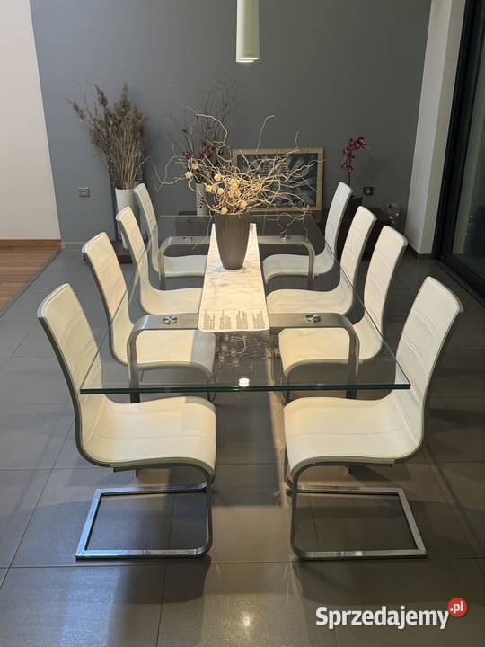 Luksusowy Stół szklany z nogami z nierdzewnymi Stoły Bydgoszcz sprzedam