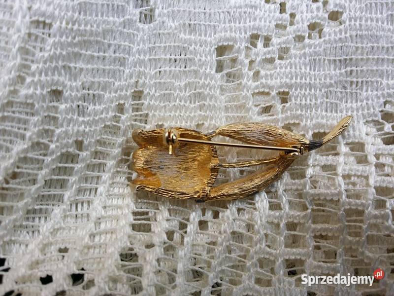 Stara angielska broszka tulipan małopolskie Ochojno