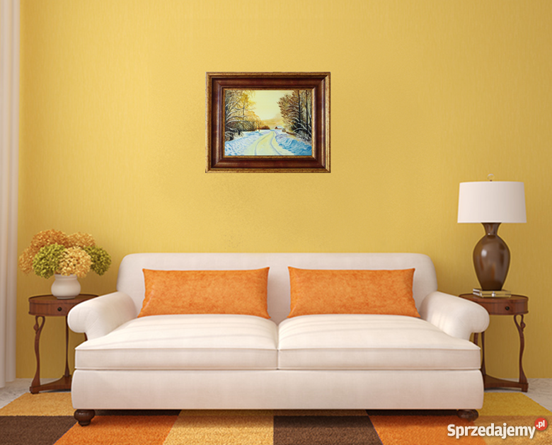 Obraz olejny Pejzaż zimowy