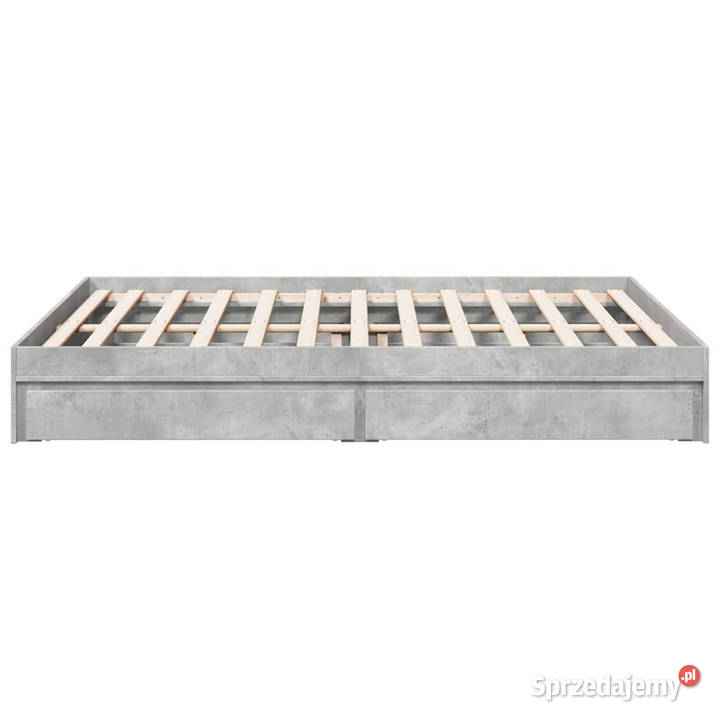 Rama łóżka z szufladami szarość betonu 160x200 Łóżka