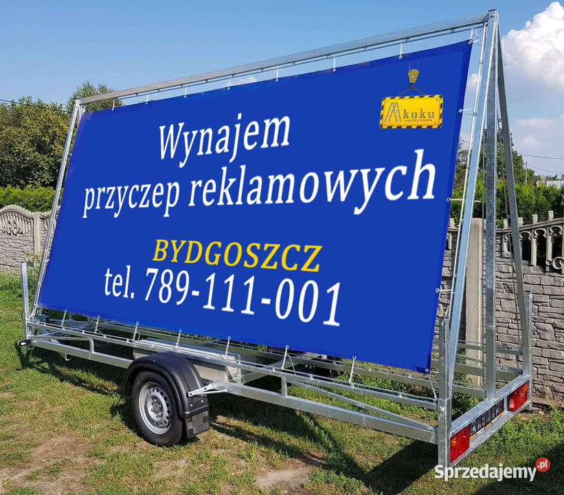 Przyczepa reklamowa 4x2 faktury VAT skuteczna Bydgoszcz
