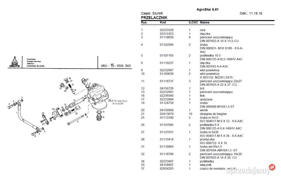 Ciągnik DEUTZ FAHR AGROSTAR 661 katalog części Gdańsk sprzedam