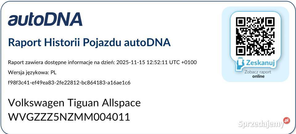 VW TIGUAN ALLSPACE 20D 4x4 200 automat DSG 200KM podlaskie Białystok