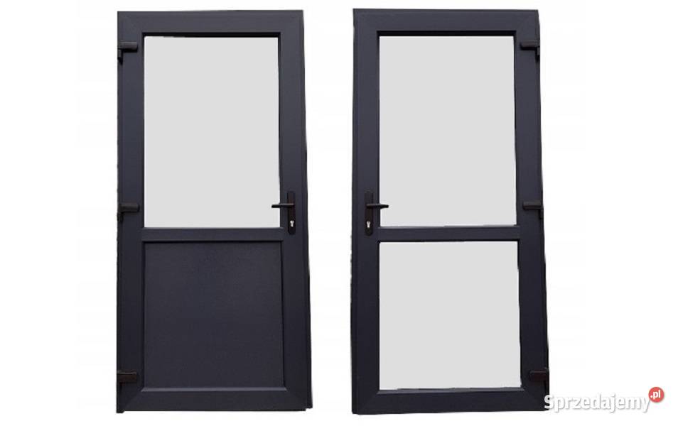 Drzwi PCV zewnętrzne 100x210 białe sklepowe Grudziądz