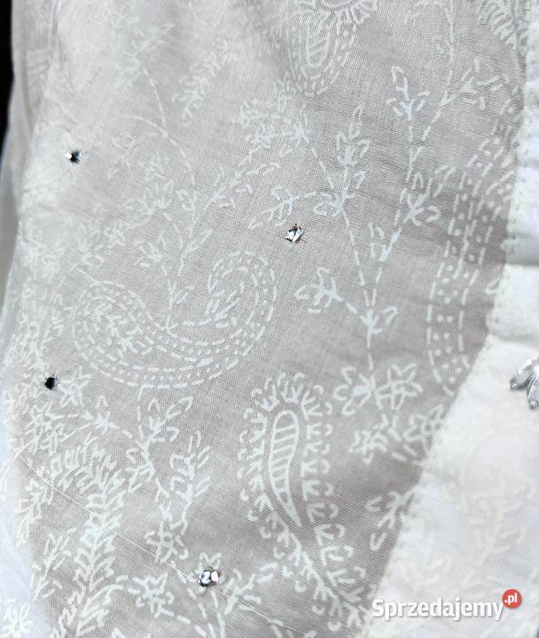 Delikatna cienka tunika S 38 biała bawełna boho Bluzki i koszule Szczecin