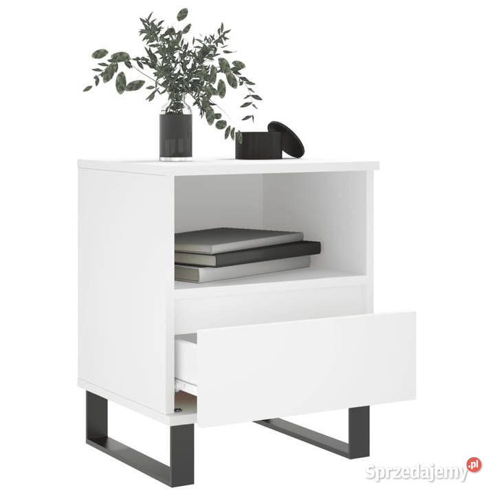 Szafka nocna biała 40x35x50 materiał