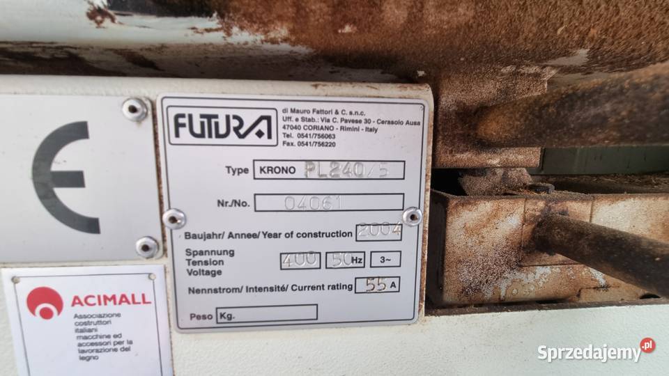 Strugarka 4strona FUTURA KRONO 2405 pomorskie Karsin sprzedam