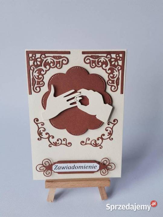 ZAWIADOMIENIA ŚLUB RĘCE Z OBRĄCZKĄ NA SERWETCE wielkopolskie Poznań