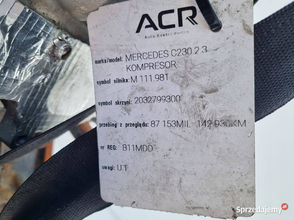 SILNIK Mercedes CL203 W203 23 KOMPRESSOR 197 142 osobowe Silniki kompletne lubelskie