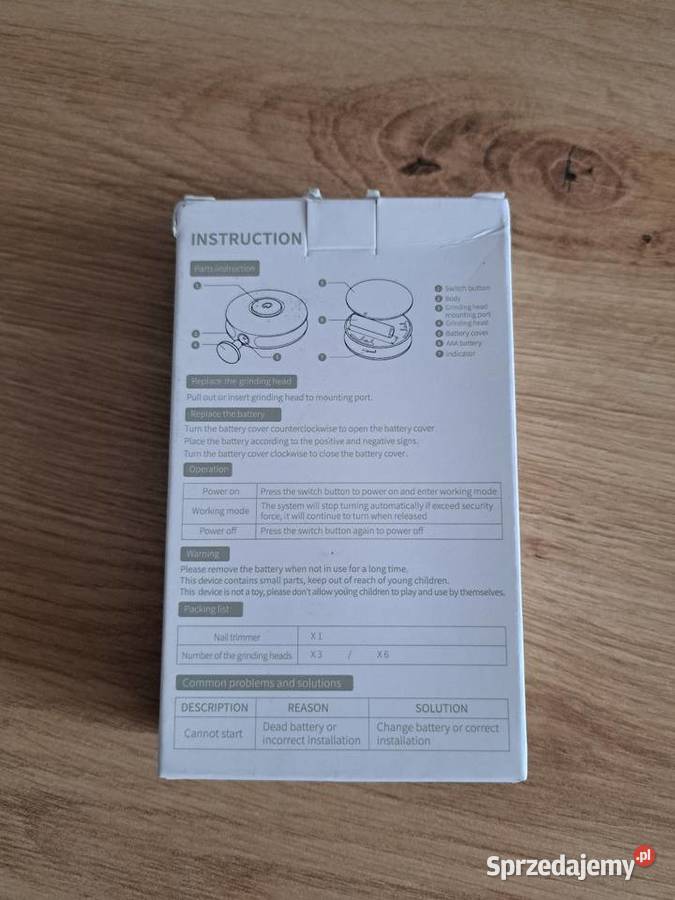 ELEKTRYCZNY OBCINACZ DO PAZNOKCI NIEMOWLĄT Duchnice sprzedam