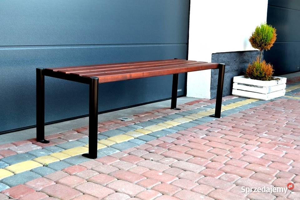 Ławka Parkowa bez oparcia Ogrodowa Miejska wielkopolskie