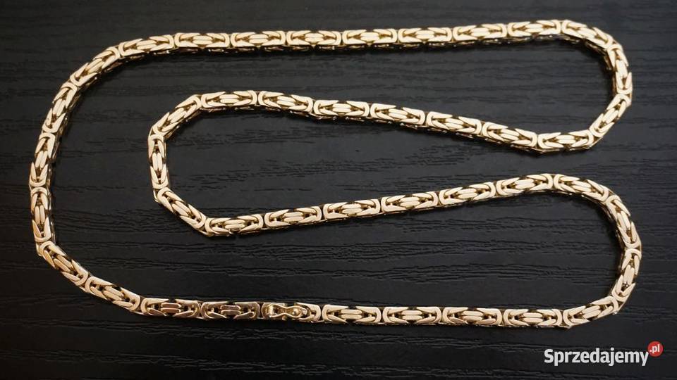 ZŁOTY KRÓLEWSKI ŁAŃCUSZEK DUŻY ŁAŃCUCH KOSTKA Warszawa