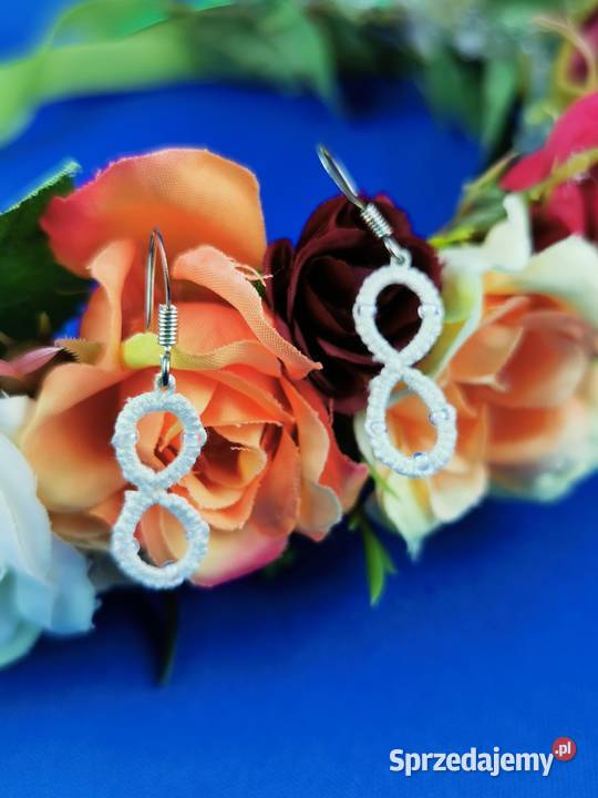 Kolczyki frywolitkowe małopolskie Wiśniowa