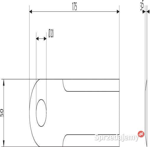 Nóż rozdrabniacza do słomy 175x50x35 mm 25 mm Do maszyn uprawowych małopolskie Kamionna