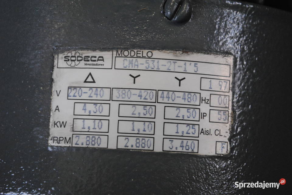 Wentylator turbinowy nadmuchowy 11kw 2880obr lubuskie Kargowa sprzedam