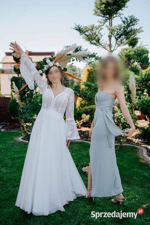 Sukienka ślubna Boho używana welon Kalisz