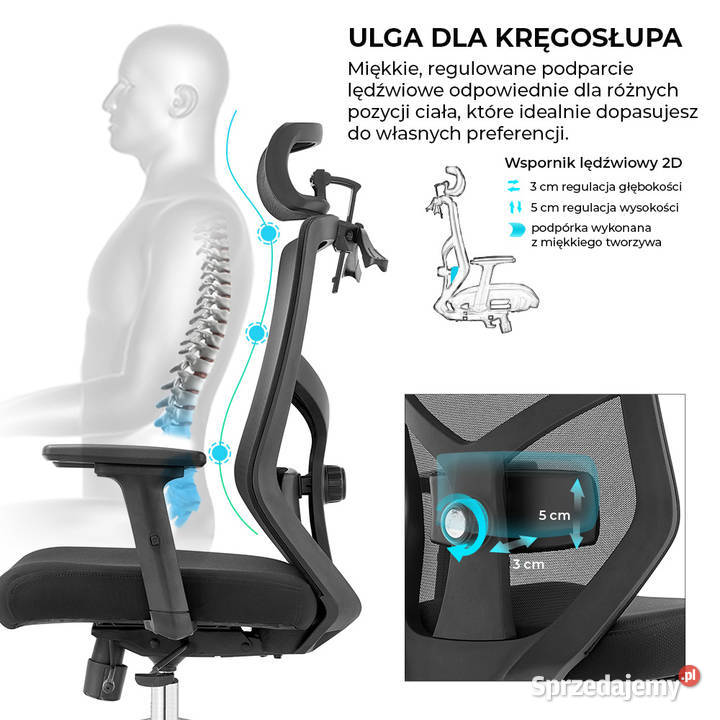 Fotel biurowy ergonomiczny Rosa bordowy ANGEL Meble Jarosław