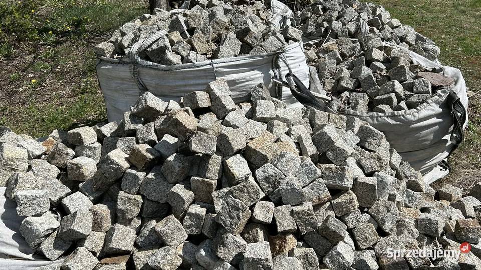 kostka granitowa szaro ruda łupana Budowa Łazy-Dąbrowa