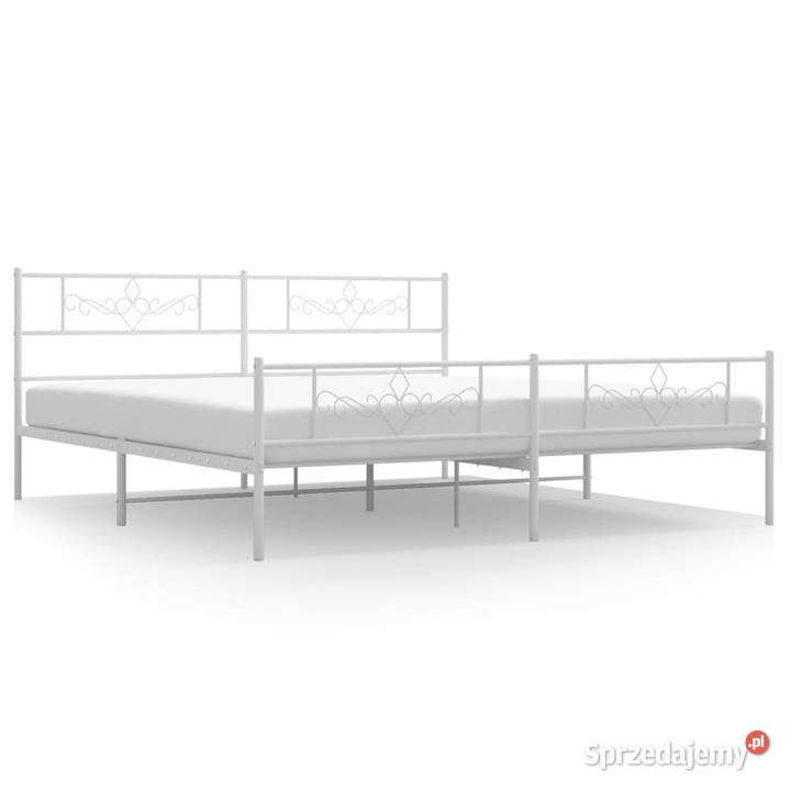 Łóżko Metalowe Białe Rama Łóżka Ze Stelażem 207cm mazowieckie