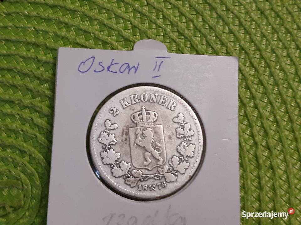 moneta srebrna Norwegii z 1878r Numizmatyka podlaskie Łomża