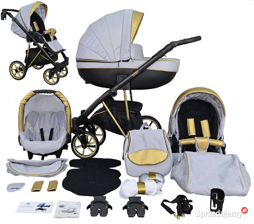 NOWY Złoty Wózek Dziecięcy Fabero Gold 3w1 Warszawa sprzedam