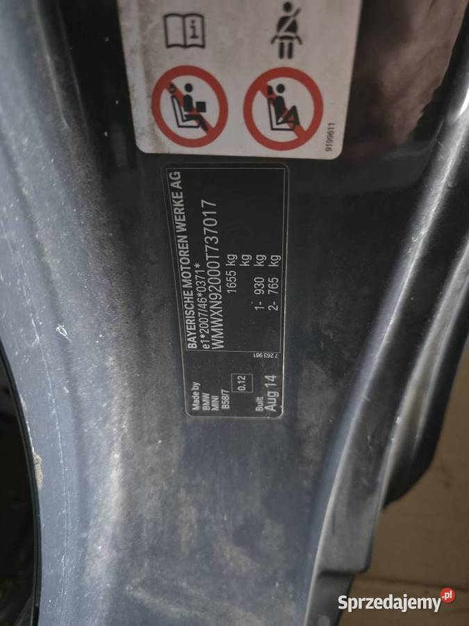 Mini Cooper F56 3 drzwi cwiartka tyl prawa Śrem