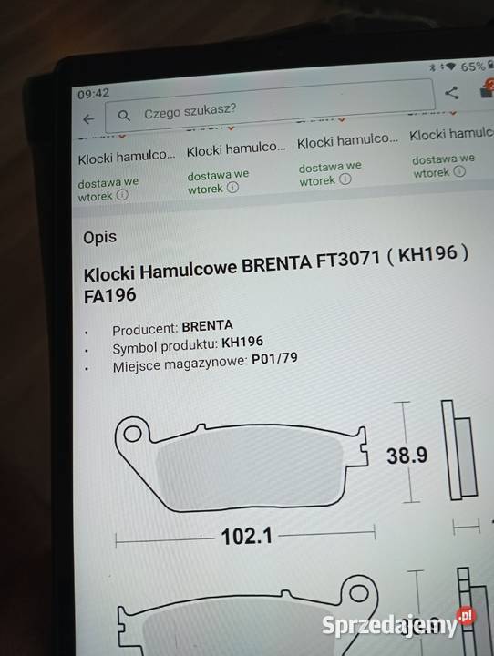 Klocki hamulcowe ft3071 KH196FA196 Starachowice